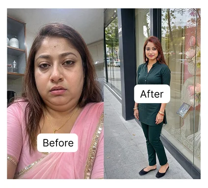 Before and after wellness transformation
